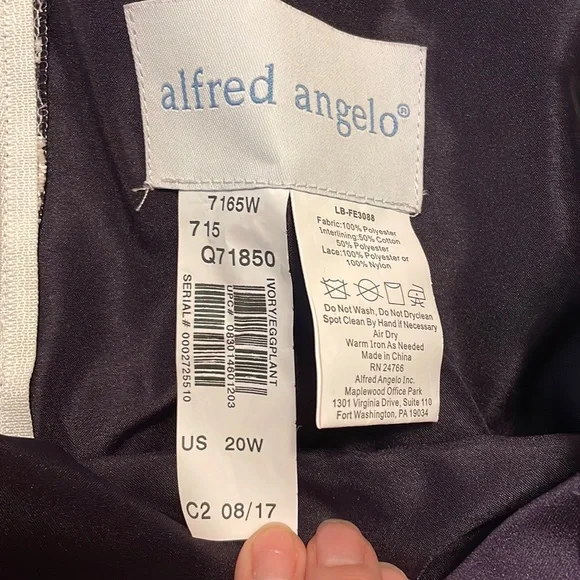 Alfred Angelo eggplant long satin skirt with lace top - mother of the br… - Picture 7 of 9